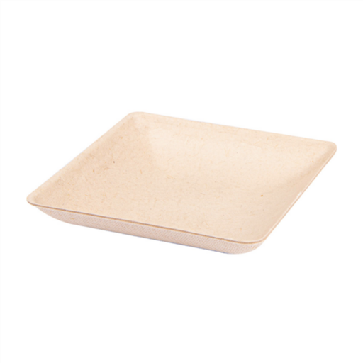 [232.74] Square Container "Bionic" 6,5x6,5x1,2cm Natural Bagasse (50st/pak)