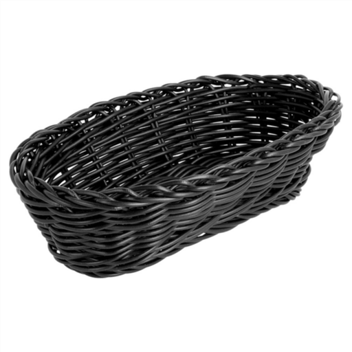 [207.77] Elongated Baskets Imitation Wicker 23x9x8cm Black PP (per stuk)