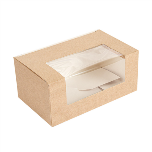 [256.14] Cake Boxes with Window The Pack 11x13x8cm Kraft (50st/pak)