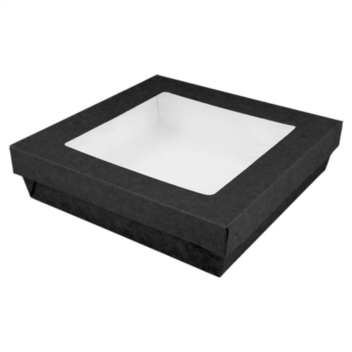 [256.01] Small boxes + lids (w/window) The Pack 1000ml Black (25st/pak)