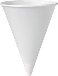 [4RR1] 4 oz. Paper Conical (Cone) Cups, White. (200pcs/pk)
