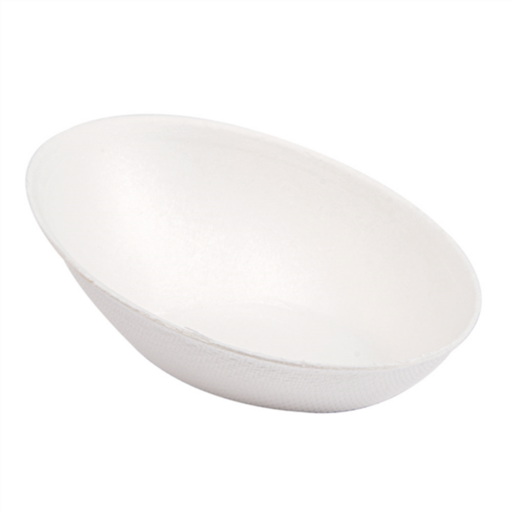 [232.73] Oval Container Bionic 8x4,8x2,7cm White Bagasse (50st/pak)