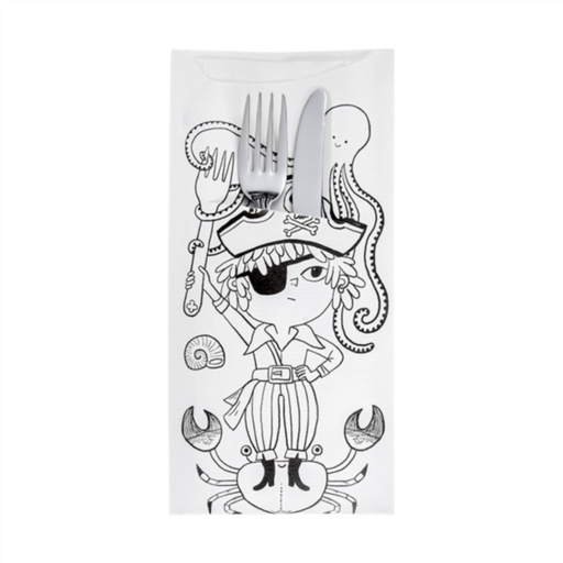 [281.64] Cutlery Bags + Napkin "Colour Me" 11,2x22,5cm White (100st/pak)