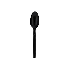 [SPOON-BLK-001] Biodegradable Vegetable Fiber Spoon Black 17cm (25st/pak) #SPOON-BLK-001