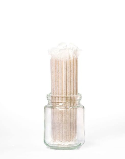 [E00150] Biodegradable Vegetable Fiber Straw WRAPPED 21cmx7mm (100st/pak)