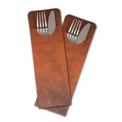 [S17825] NapTidi Pro (234,5x80mm) met flap. Rusty Orange / white napkin (520st/doos)