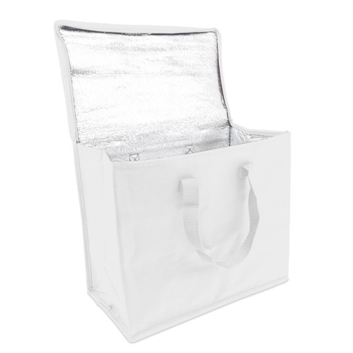 [DNW067] Non-woven Koeltas met rits FFP 36+20x30cm Wit (per stuk)