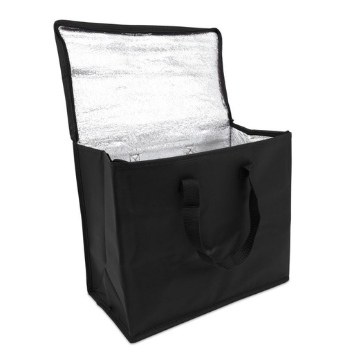 [DNW068] Non-woven Koeltas met rits FFP 36+20x30cm Zwart (per stuk)