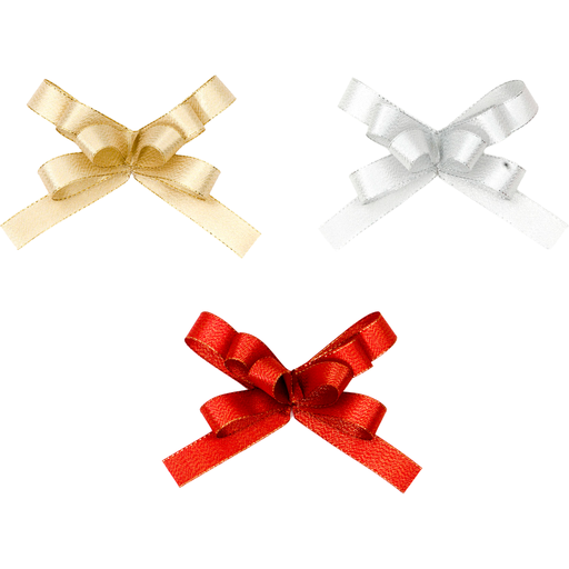 [777581] Strik + plakker 10cm assorti rood/zilver/goud 8cm (40st/doos)
