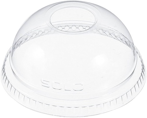 [110DL1] Dome Lid 10 oz. PET w/hole 100 st/cs