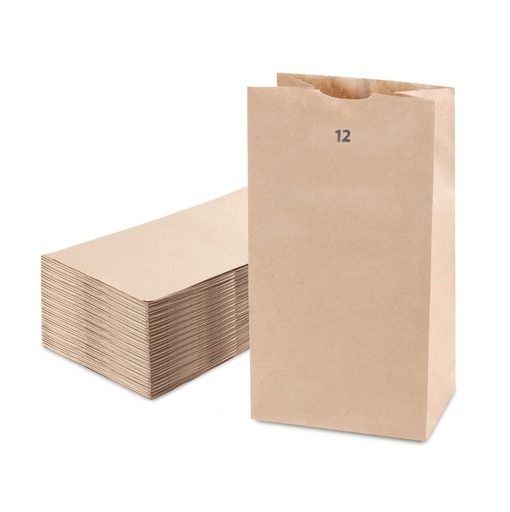 [12NAT1] Grocery Bag paper kraft 12 lb 500/pk