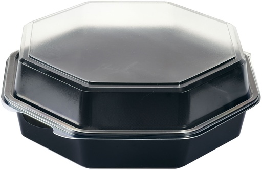 [1498671] Duni Octaview with glass PS Black/Transparant 160x160x60mm (60st/pk)