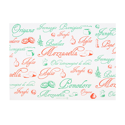 [154.341] Placemats "Snack" 31x43cm Pizza / White Cellulose 500/pk