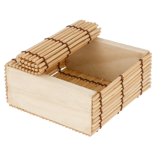 [154.541] Small sushi boxes 8,5x8,5x4cm Natural Bamboo per stuk
