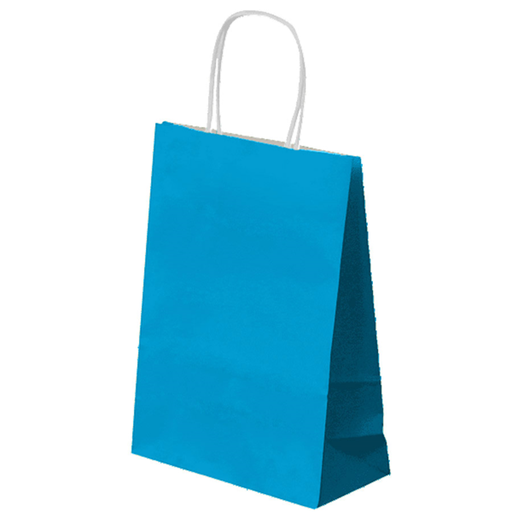 [192.301] Papieren Draagtas SOS bag met handles 26+14x32cm Turquoise (50st/pak)