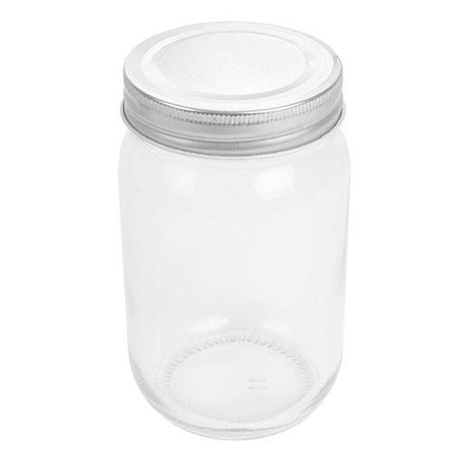 [207.71] Glazen pot met deksel. 8x13cm / 450ml (per stuk)