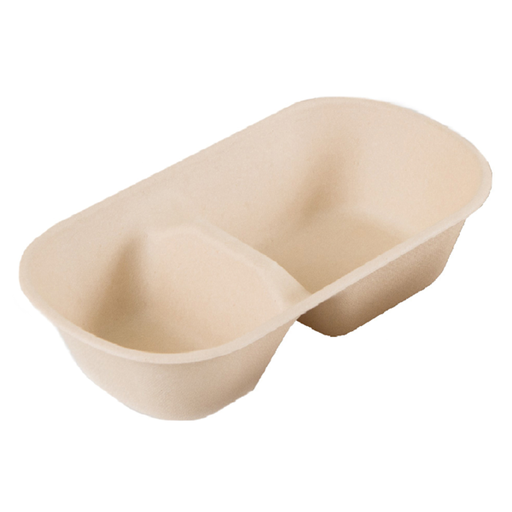 [216.031] Lunch Box Bionic 2 Compartment Natural Bamboo 25/pk