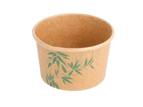 [217.581] Ice cream cups "feel green" brown kraft 120ml 4oz. (50st/doos)