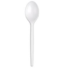 [4574251] Plastic Lepel / spoon 165mm wit 20/pk