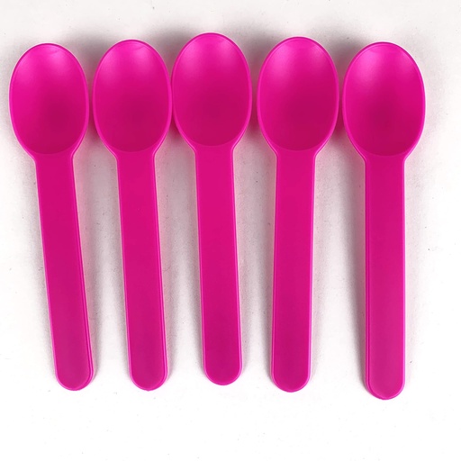 [6200041] PP Lepel / Spoon (Yoghurt) 15cm Roze (50st/pk)