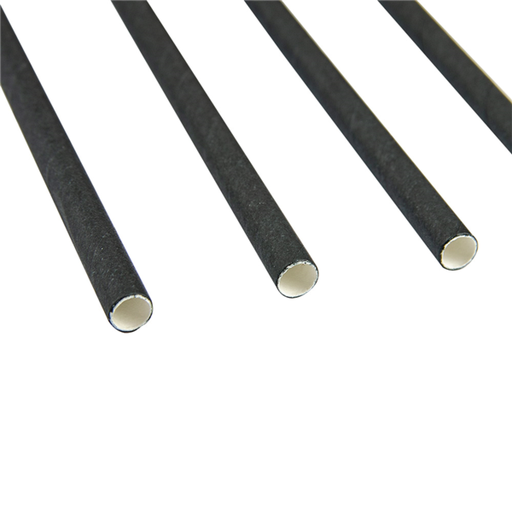 [7756BLK1] Paper straw / Papieren rietje Black / Zwart 7.75" (20cm) unwrapped (250st/pk)