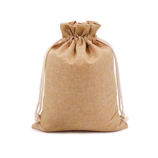 [804.51] Natural Jute Bags with Ribbon 15x24cm (per stuk)