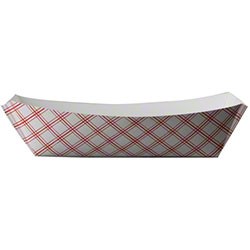 [81141] Hot Dog Tray 7 x 3.25 x 1.5 Red Plaid (250st/pak)
