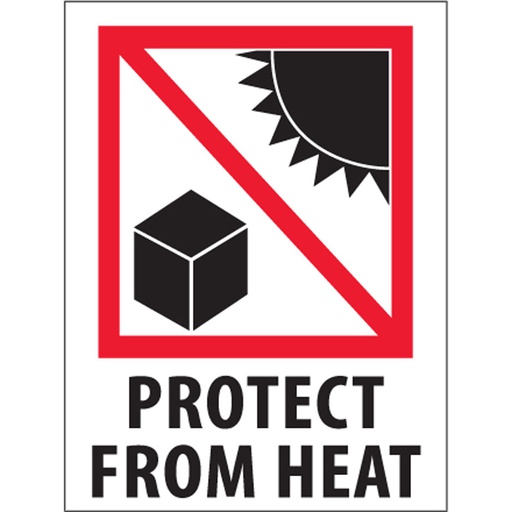 [IP0801 or IPM304] Label / Sticker 3x4"  "Protect from Heat" per stuk