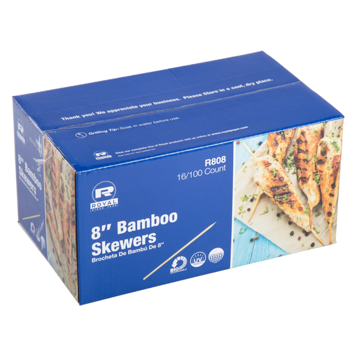 [R8081] Saté stokjes / Skewers Bamboe prikker 8" per (1600 prikkers) 16x100st/pk