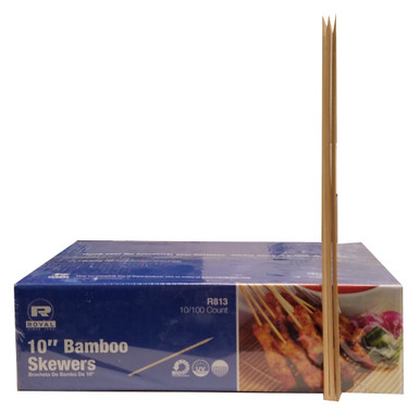 [R8131] Saté stokjes / Skewers Bamboe prikker 10" / 250mm (10x100st/doos)