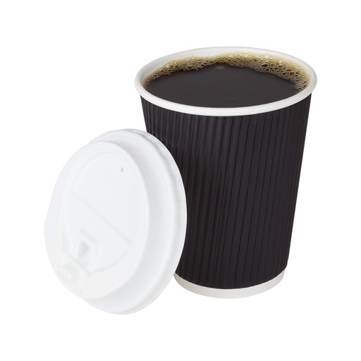 [RIP12BL1] Hot Cup 12oz Coffee Ripple Black (25pcs/pk)