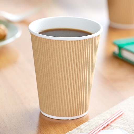 [RIP12NAT1] Hot Cup 12oz Coffee Ripple Natural(25/pk)