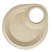 [SC9CUP1] 9" Party Plate with cup holder Molded Fiber 100% Compostable (50pcs/pk)