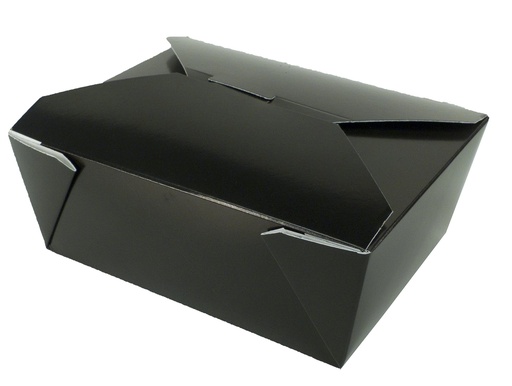 [SMB08B1] One Box #8 Black Container 6.75x5.5x2.5" Fold Top (40st/pak)
