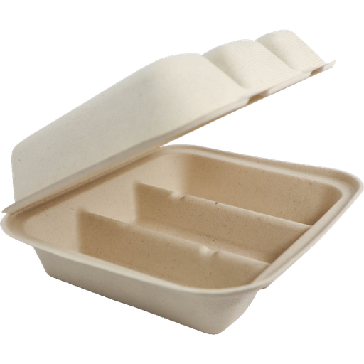 [TO-SC-T31] Fiber Taco Box 3-comp. TOSCT3 8x7x3" (50st/pak)