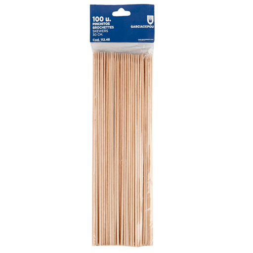 [112.48] Saté stokjes / Skewer bamboe prikker 30cm/12" (100st/pak)