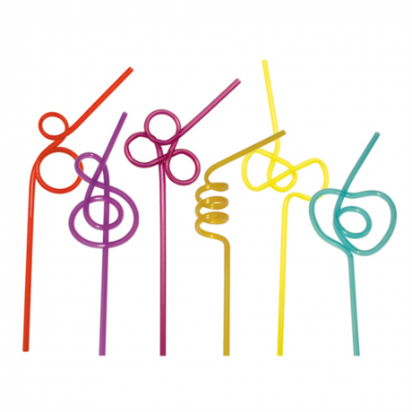 [114.97] Crazy Fun Straws 27cm Assorted 50pcs/pk