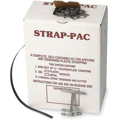 [123] Poly Strapping Kit 1/2" Quick-pac (postal approved) 3000' & 300 buckles