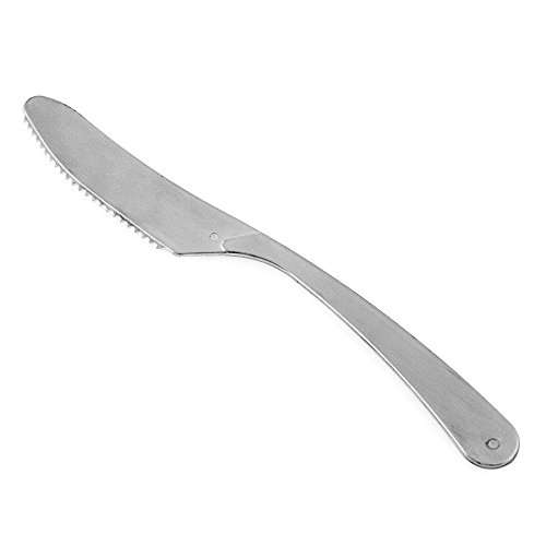 [129.69] Bestek mes / Knife metal look 19,6cm Silver 25pc/pk