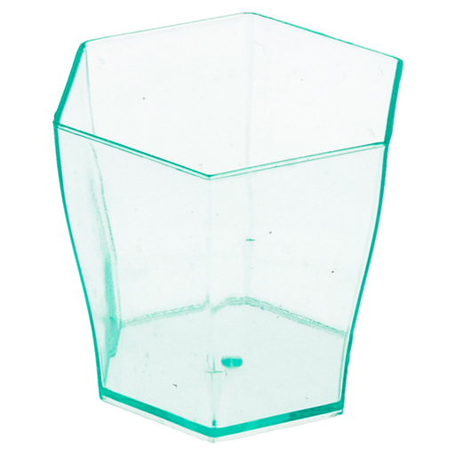 [130.19] Amuse - Hexagonal cup 4,7x4,6cm Sea Green PS 24/pk