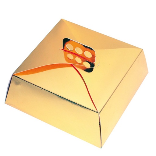 [131.34] Cake Boxes 34x34x10cm Gold Cardboard (50st/pak)