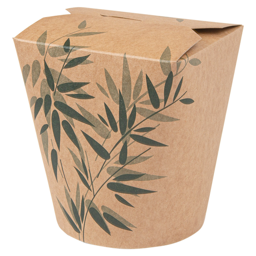 [131.53] Smart Serve /  Noodle Box "Feel Green" 960ml (32oz.) Kraft 9x10,8(h)cm 50st/pk