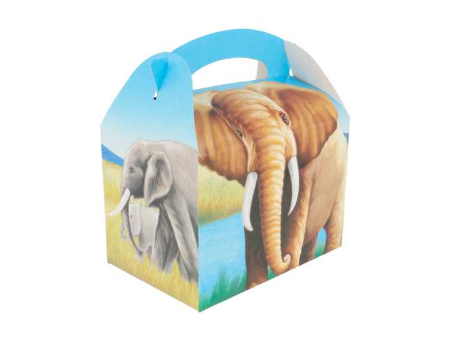 [137.33] Gable Box - Children Box - Design "Elephants" 17x16x10cm (50pcs/pk)