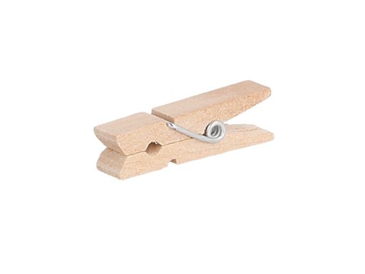 [141.28] Mini Tongs (Knijper) 3,5cm Natural Wood 100/pk