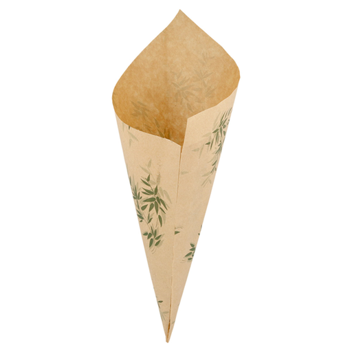 [143.40] Puntzakken K21 (29,5x21cm)/ paper Cones 250G - "Feel Green" 70GSm Natural Greaseproof parch 250/pk