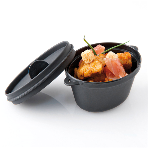 [146.79] Microwaveable Mini Cooking Pots+Lids 65ml 9,1x5,8x4,5cm (6st/pak)