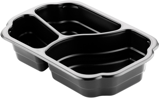 [149884] Tray Duni 3 comp Take Away PP Black 250x159x48mm 1x246st