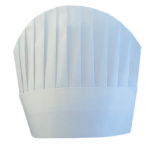 [155.18] Koksmuts / Chef's Toque "Continental Round Top" 23cm White Airlaid (10pcs/pack)