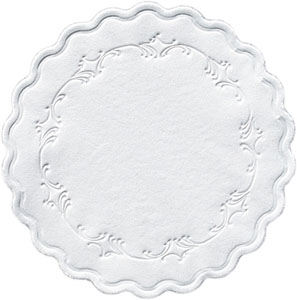 [165730] Coaster 8-ply  M-PLY 9cm Romance WHITE (250st/pak)