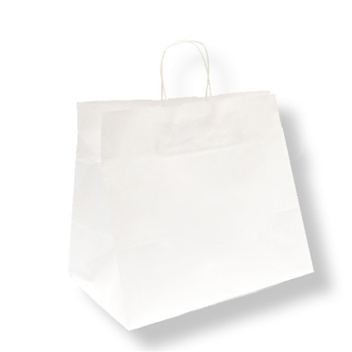 [167.05] SOS Bags with handles 90GSM 32+21x28,5cm White Cellulose (250st/doos)